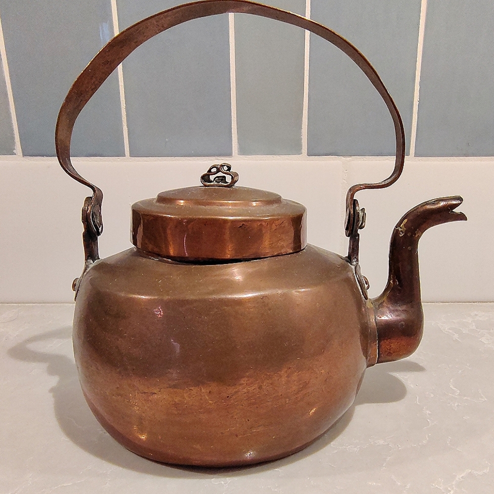 Copper Goose Neck Tea Kettle | Antique Farmhouse